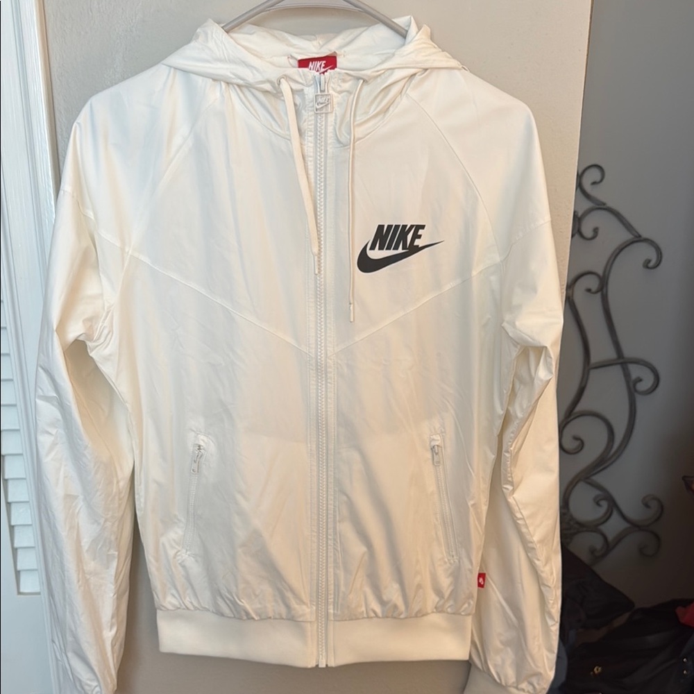 Nike White Windbreaker Jacket